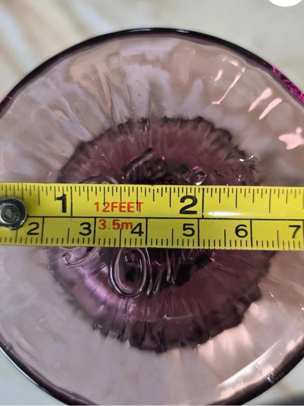 The Pioneer Woman Plum Glass Goblets w/ Embossed Floral Design - Picture 10 of 10